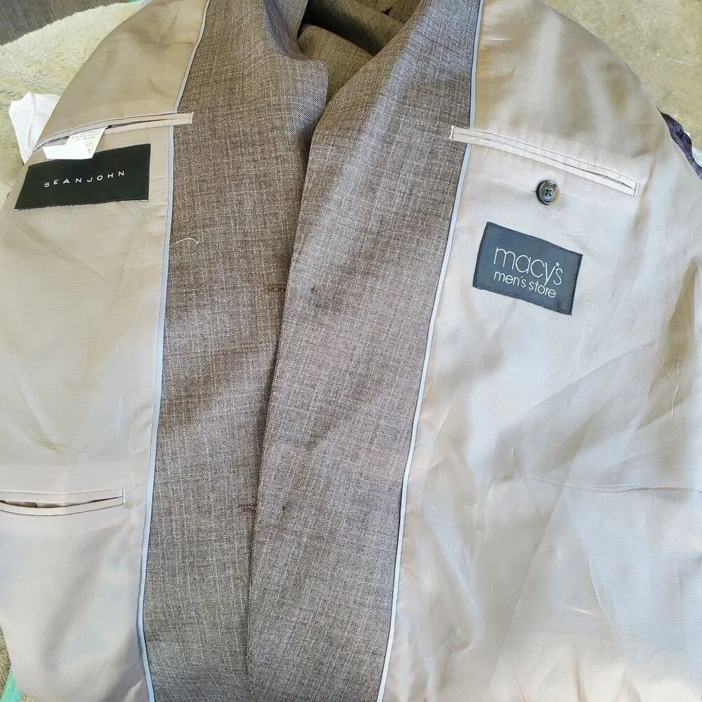 Sean John Brown Blazer Jacket Size 44R